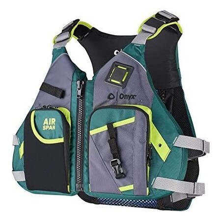 Onyx Air Span Angler Paddle Sports Life Jacket Green, ML 123200-400-040-23